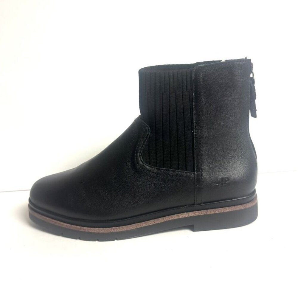 Hush Puppies Black Leather Ankle Booties